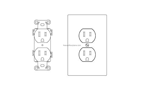 110v electrical outlet box cad detail|110 Volt Outlet .